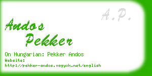 andos pekker business card